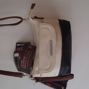 Stone Mountain Black and Cream Leather Bag
